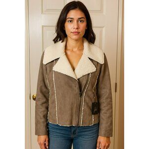 NWT Ladies Jack Faux Leather Sherpa Lined Jacket Size Medium